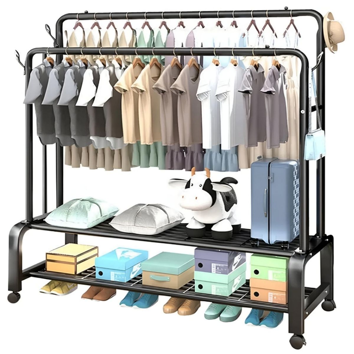 GENERICO - Perchero organizador doble barra reforzada