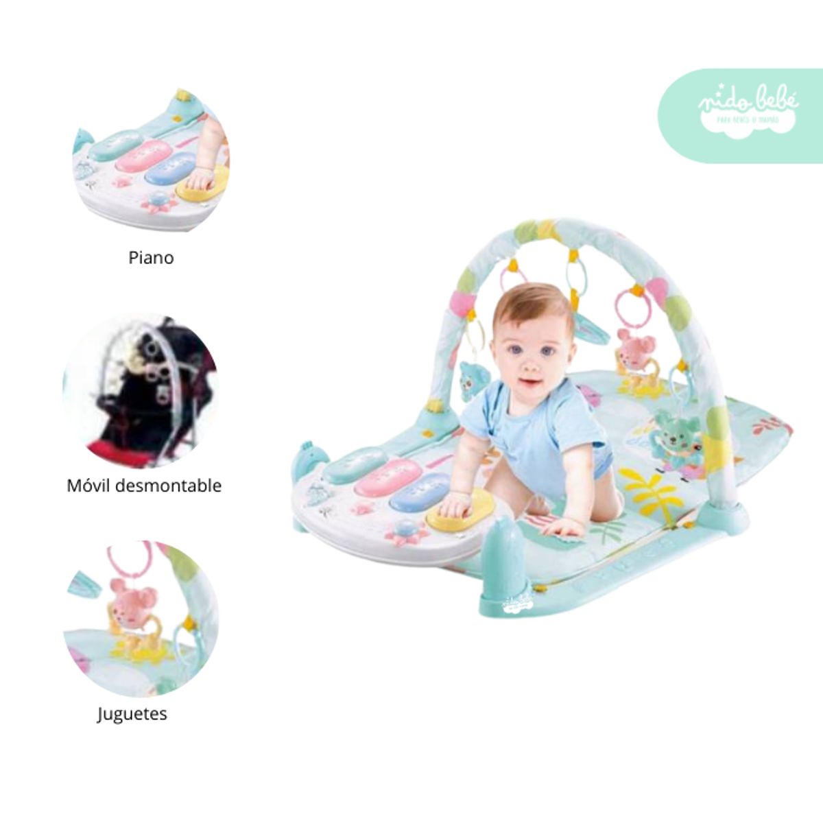 GENERICO - Gimnasio Piano musical de Bebé con arco multi funcional
