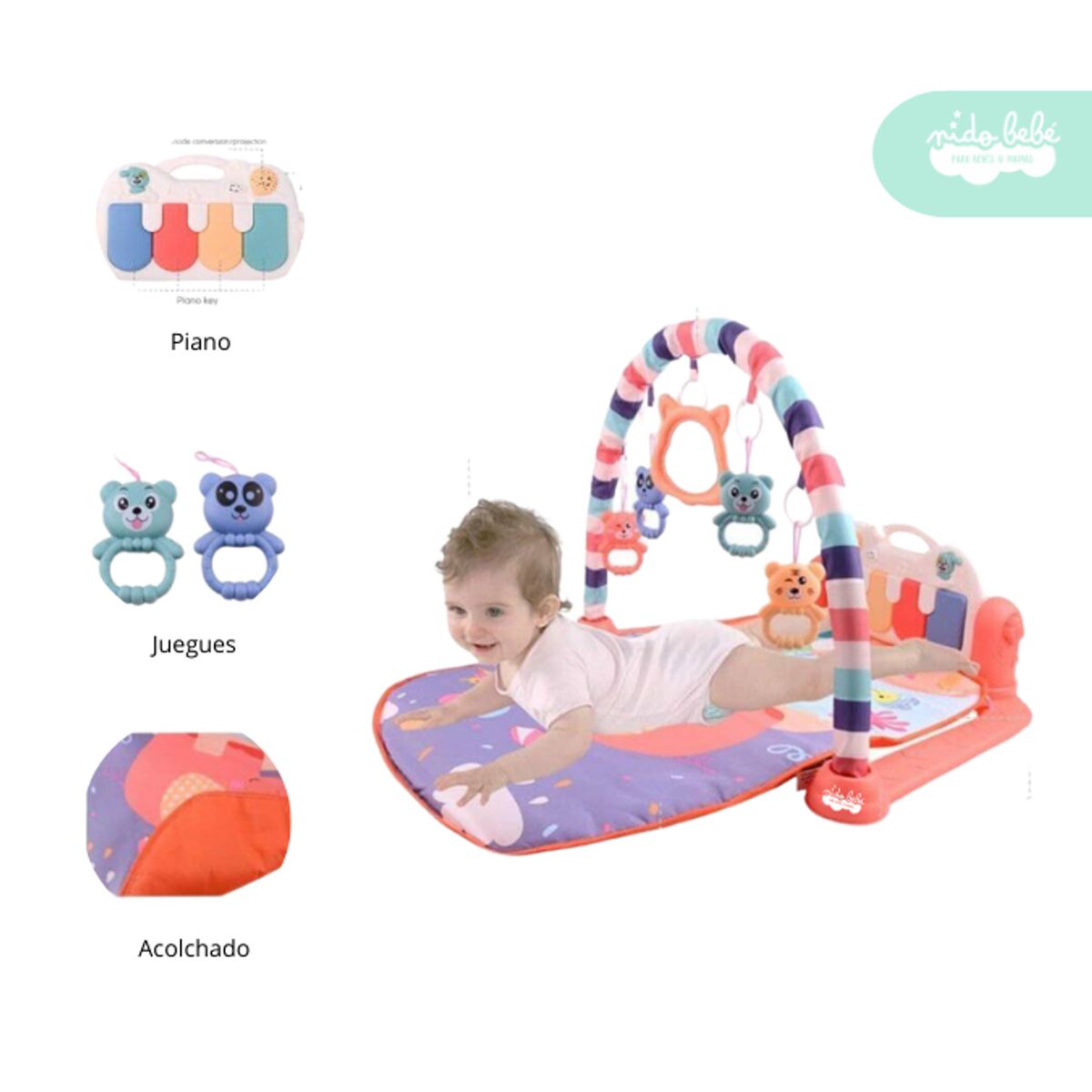 GENERICO - Gimnasio Piano musical de Bebé multi funcional