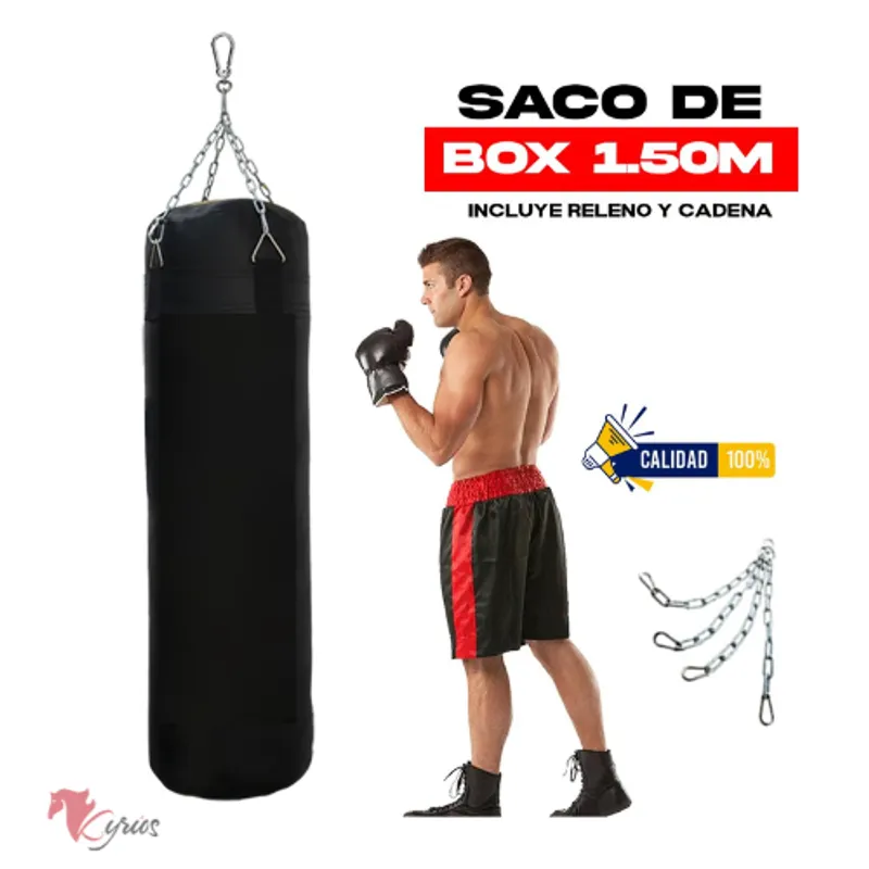NACIONAL - Saco Box Muay Thai 1.5 Metros + Cadena