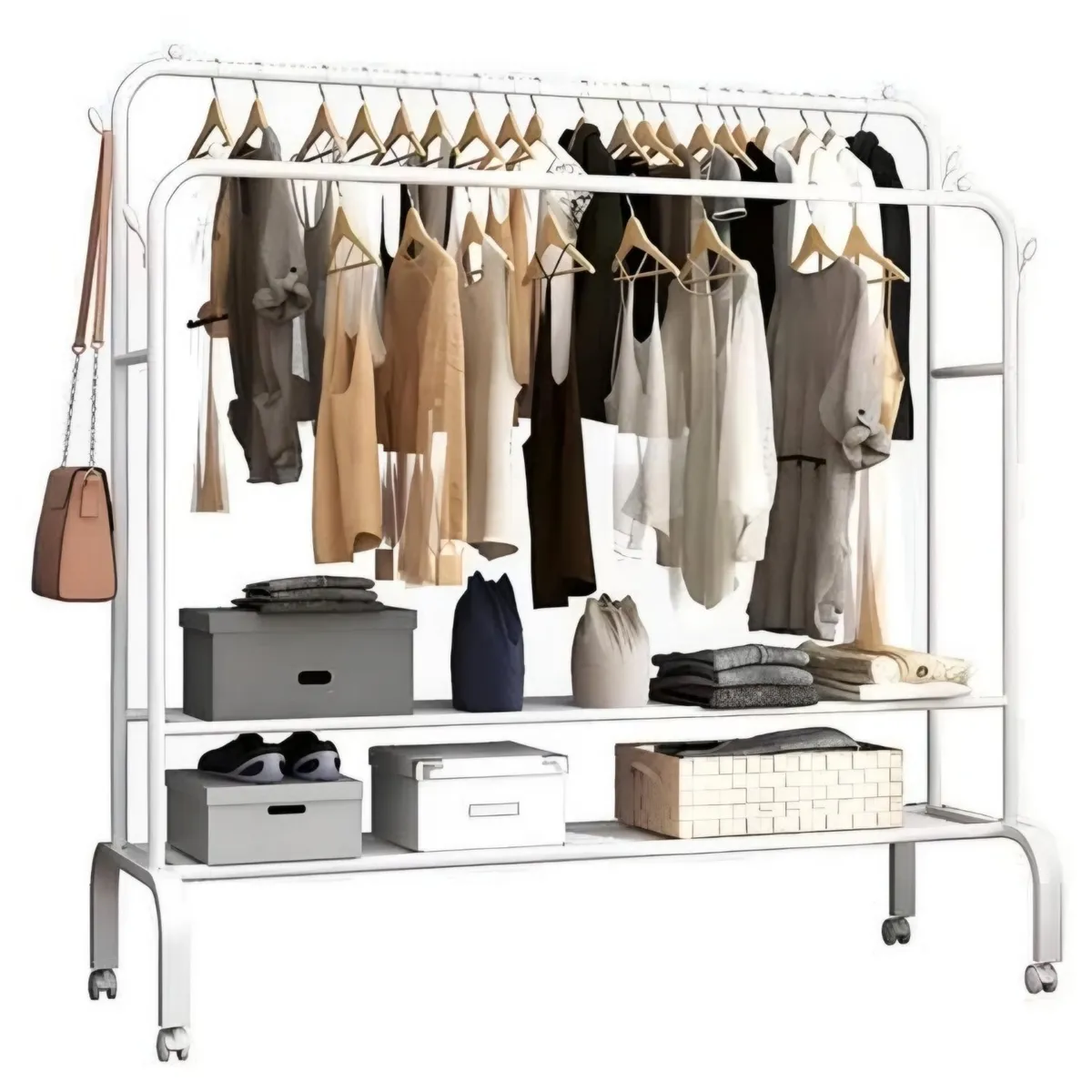 GENERICO - Perchero organizador doble barra reforzada