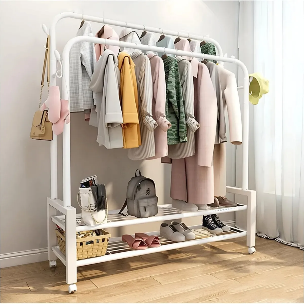 GENERICO - Perchero organizador doble barra reforzada