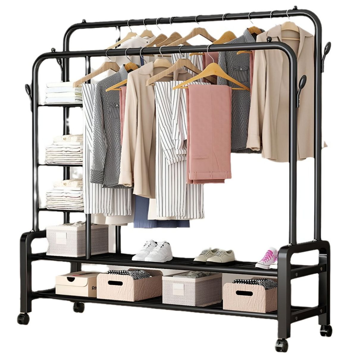 GENERICO - Perchero organizador ropa doble barra reforzado