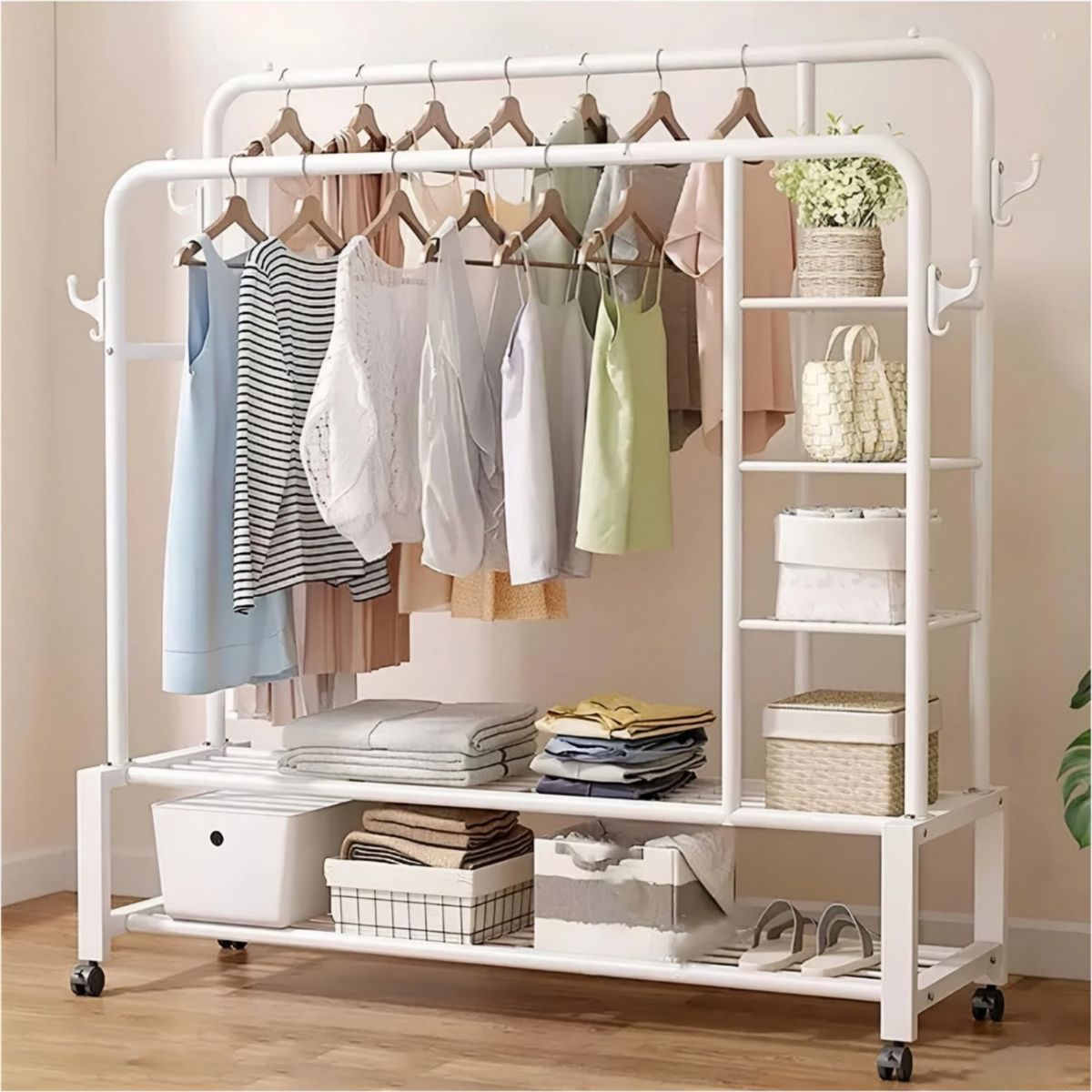 GENERICO - Perchero organizador ropa doble barra reforzado