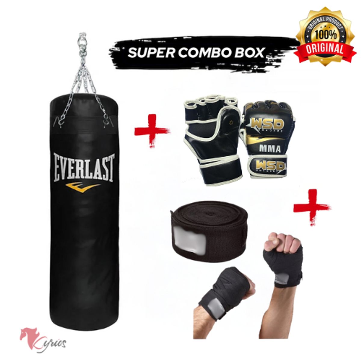 NACIONAL - Saco De Boxeo 120cm - Cadena - Guantes MMA - vendas de Box