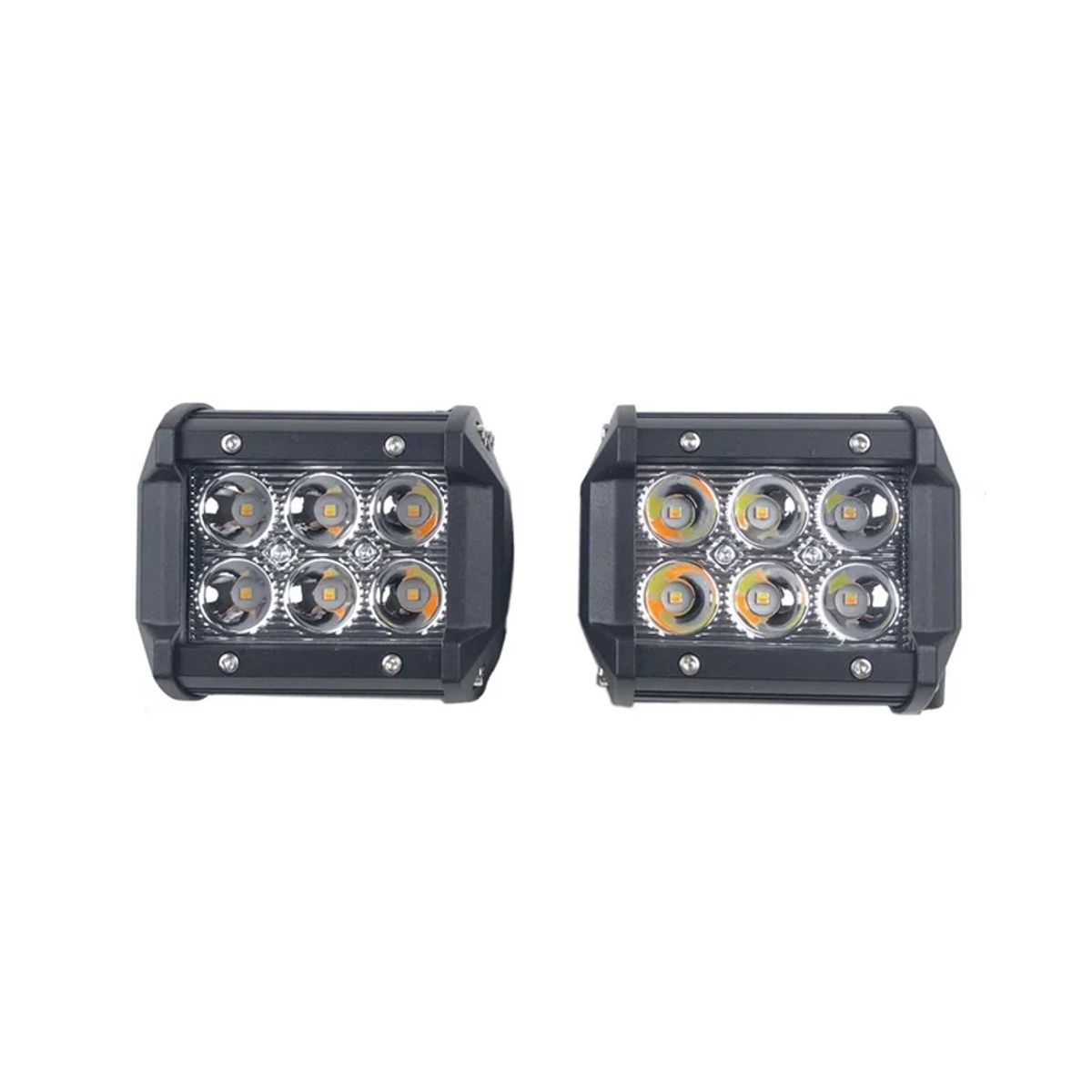 GENERICO - Par Faro 6 Led 18w Doble color Auxiliar Estrobo Fijo Mas Luz