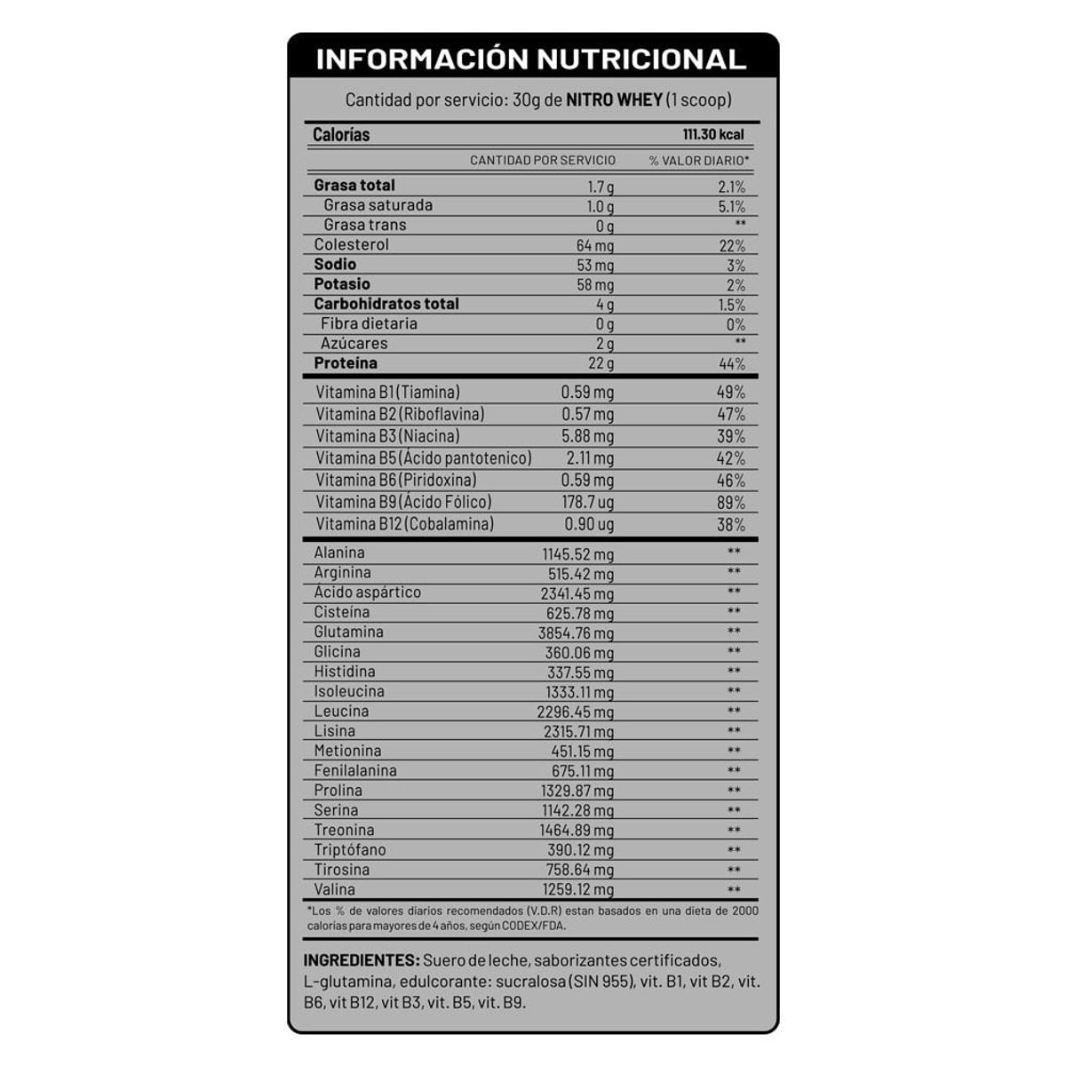 UNIVERSE NUTRITION - NITRO WHEY CAJA 10 UNIDADES VAINILLA