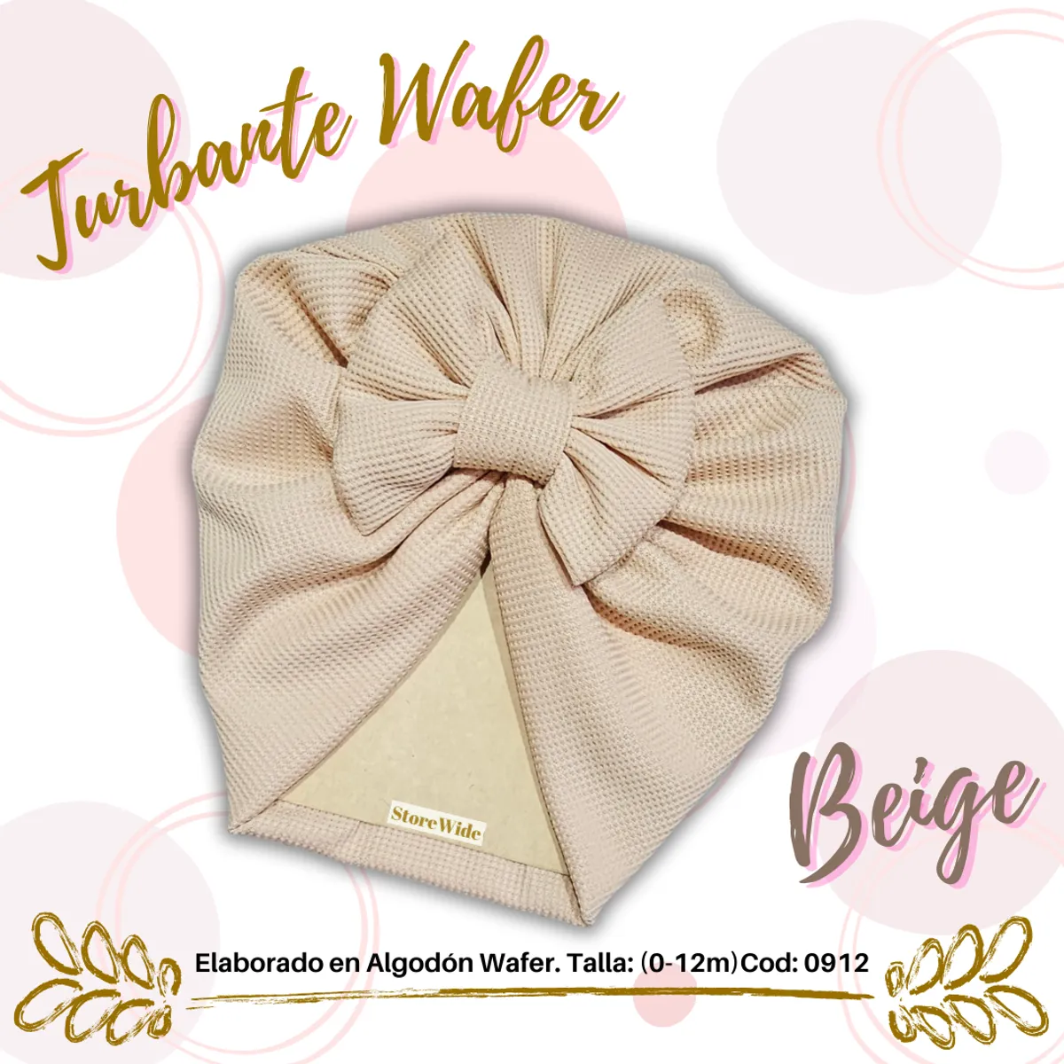 GENERICO - Turbante de bebe en algodon Waffer