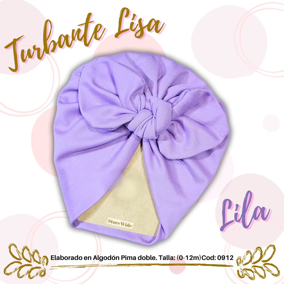 GENERICO - Turbante de algodon para bebes