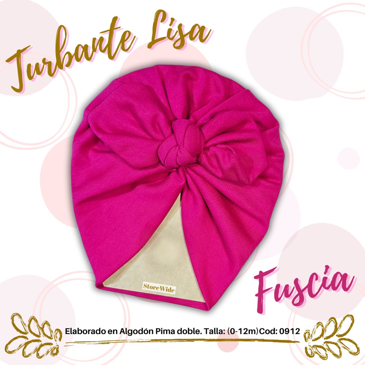 GENERICO - Turbante de algodon para bebes