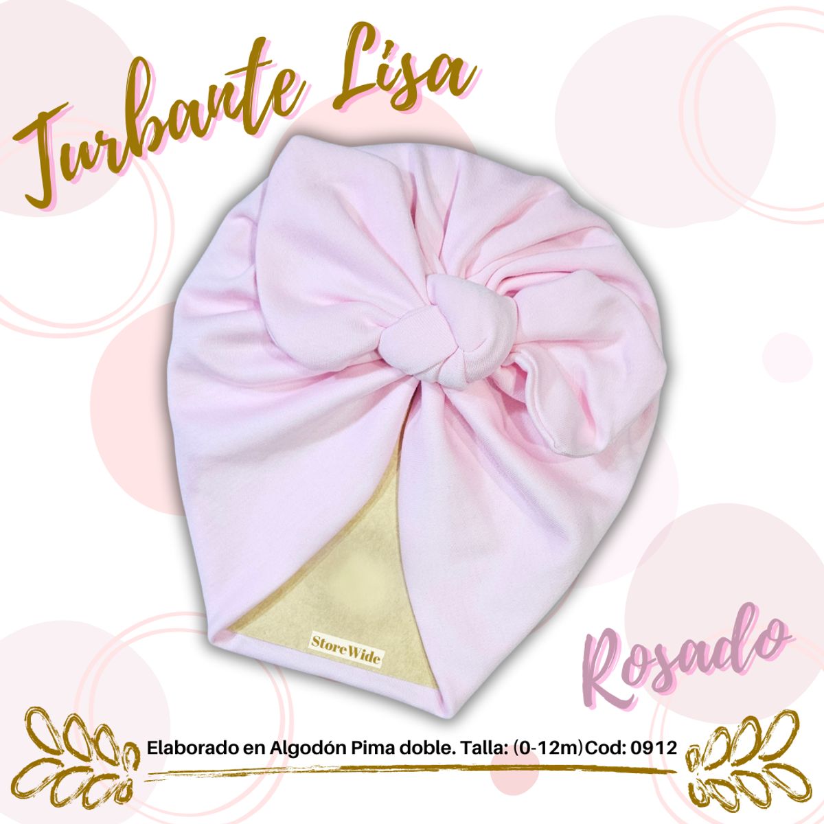 GENERICO - Turbante de algodon para bebes