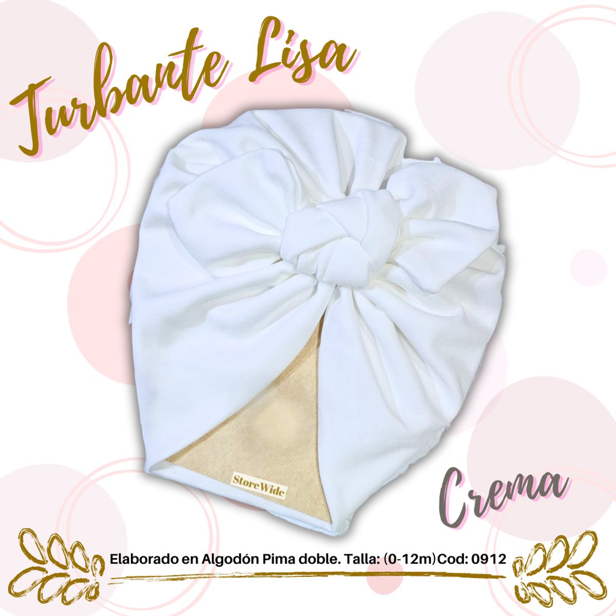 GENERICO - Turbante de algodon para bebes