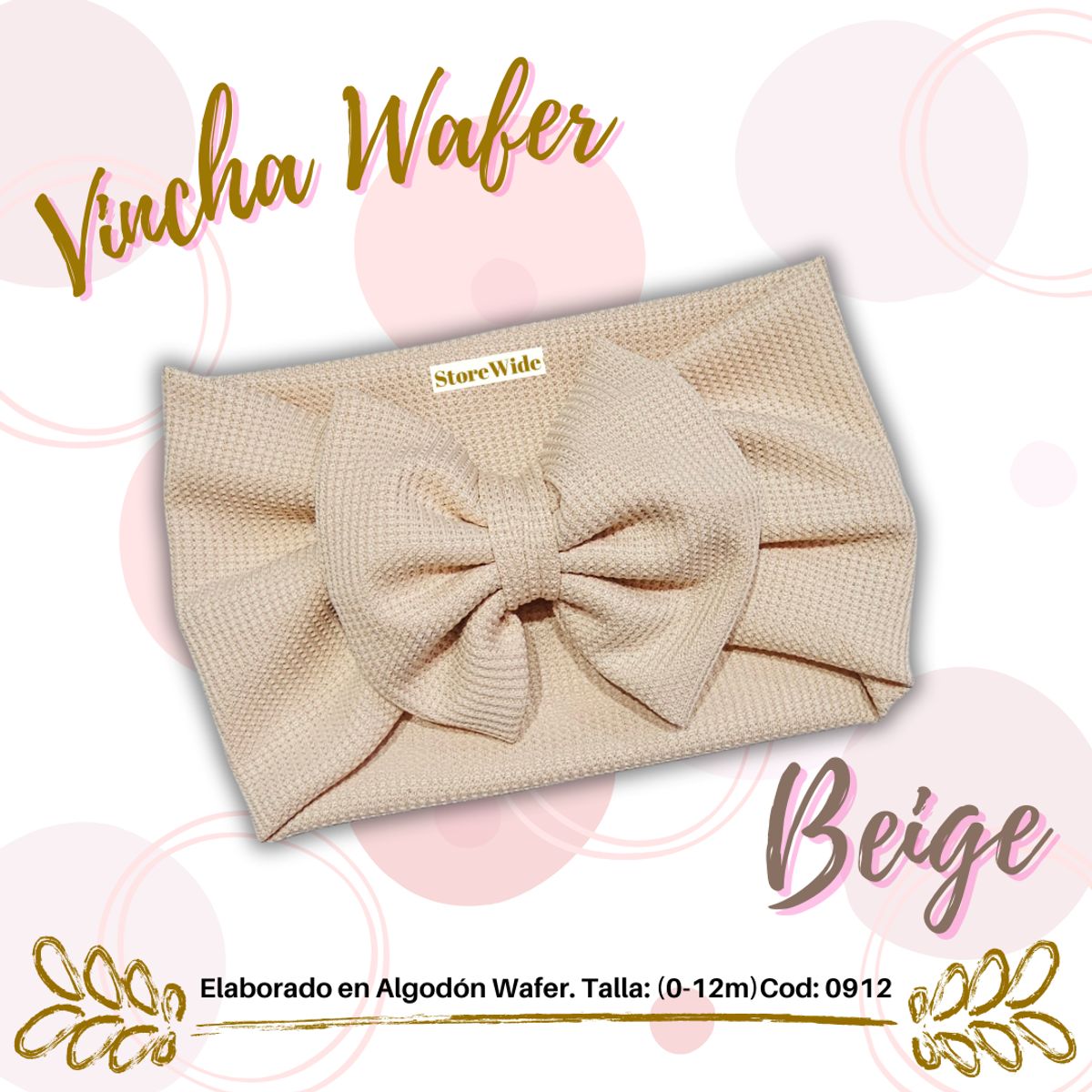 GENERICO - Vinchas para bebes en algodon  Wafer