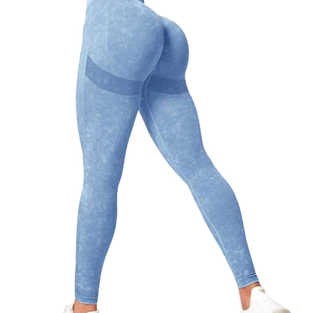 ROYAL PEACH APPAREL - Legging deportivo WASHED CELESTE Ropa deportiva malla Efecto Lavado