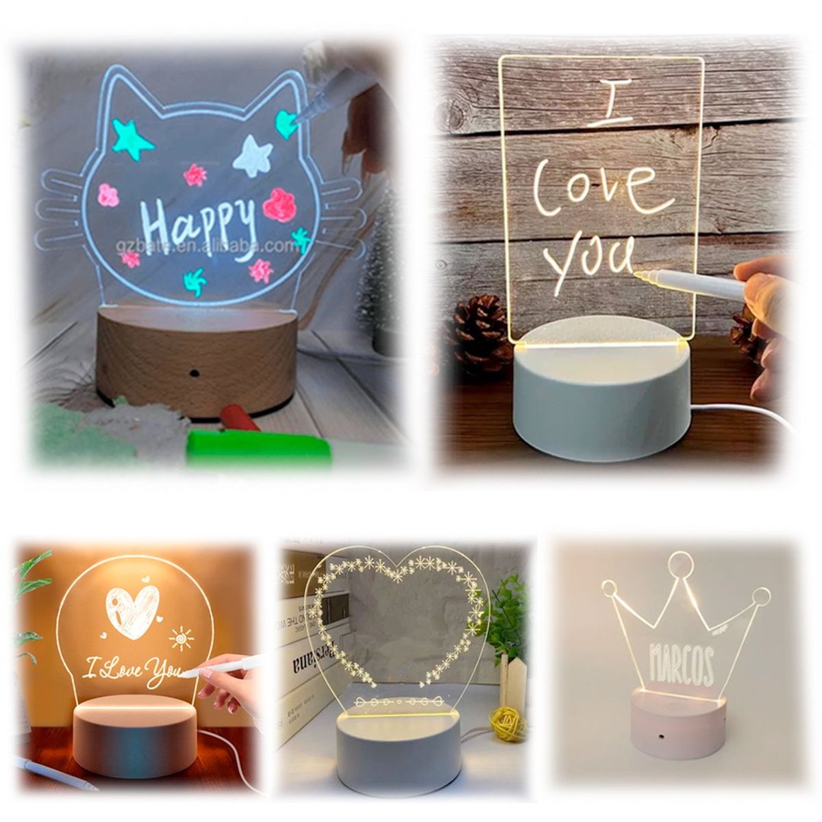 GENERICO - Lámparas LED acrílico 3D - Para decorar