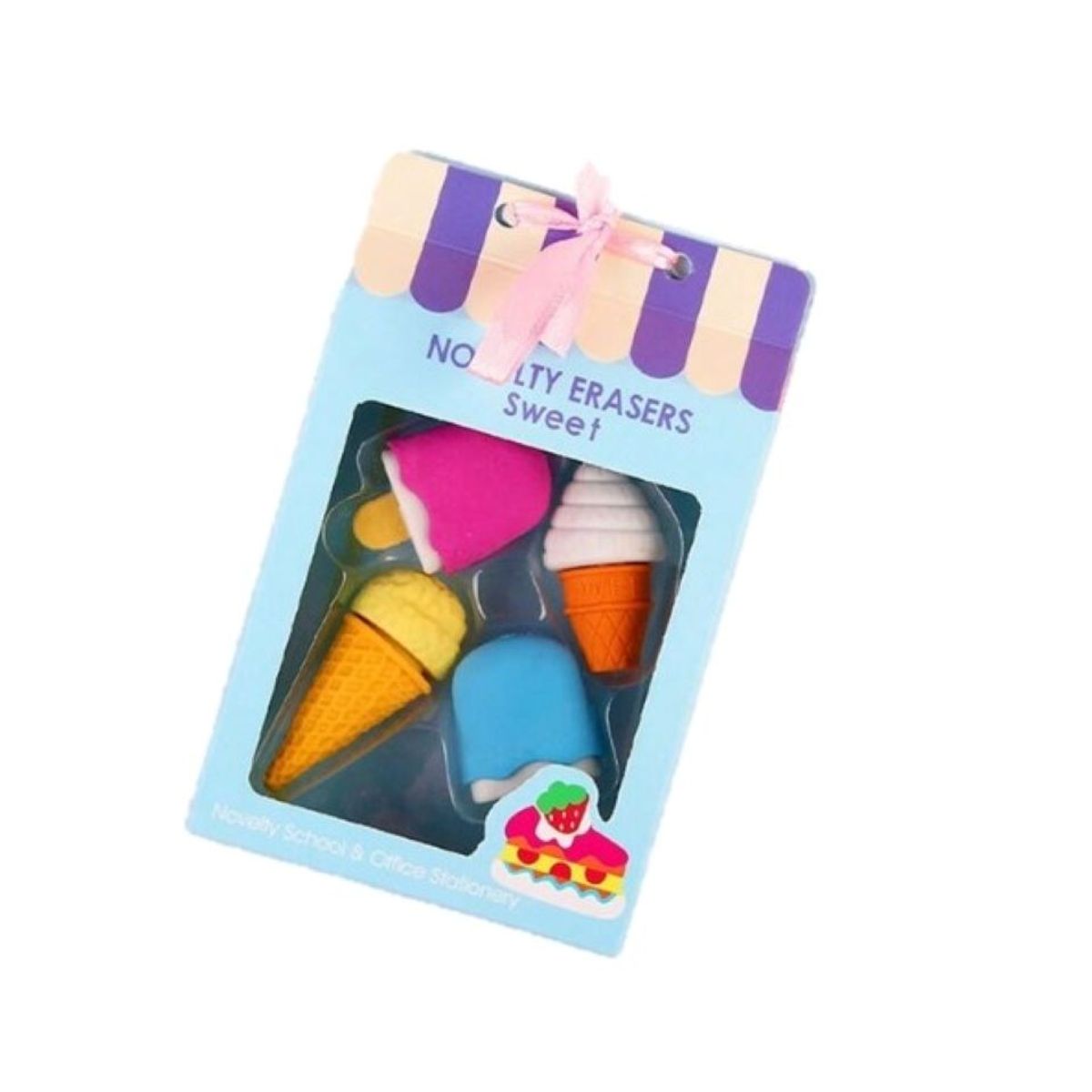 GENERICO - SET X4 BORRADORES NOVELTY SWEET  - CELESTE