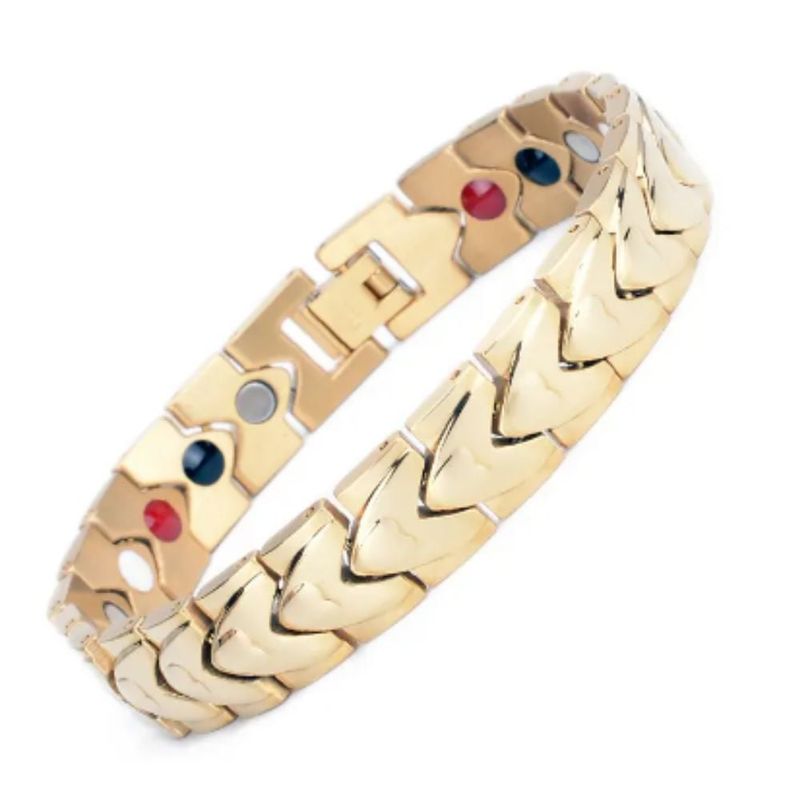 GENERICO - Brazalete Pulsera Biomagnetica Control de ansiedad - Dorado