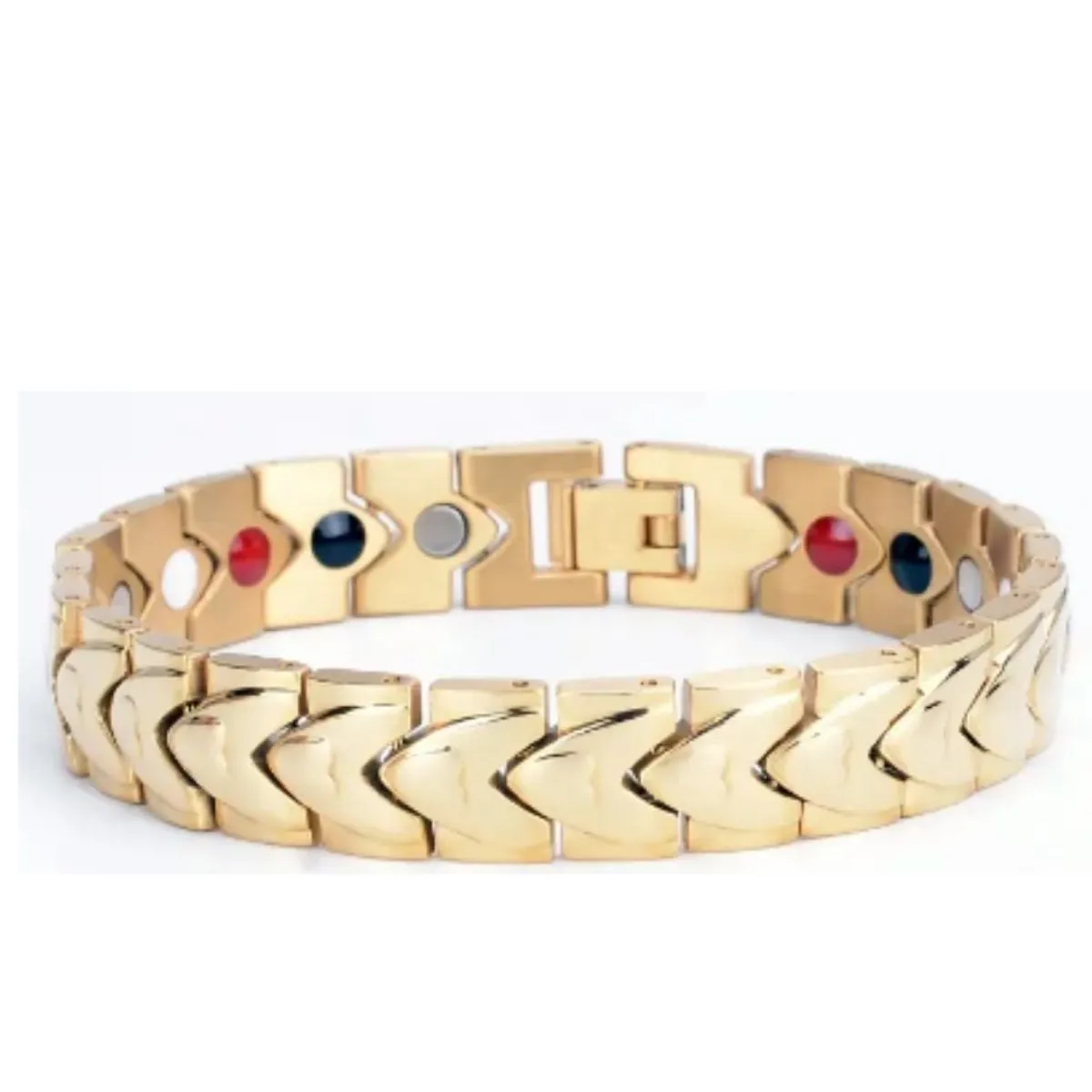 GENERICO - Brazalete Pulsera Biomagnetica Control de ansiedad - Dorado