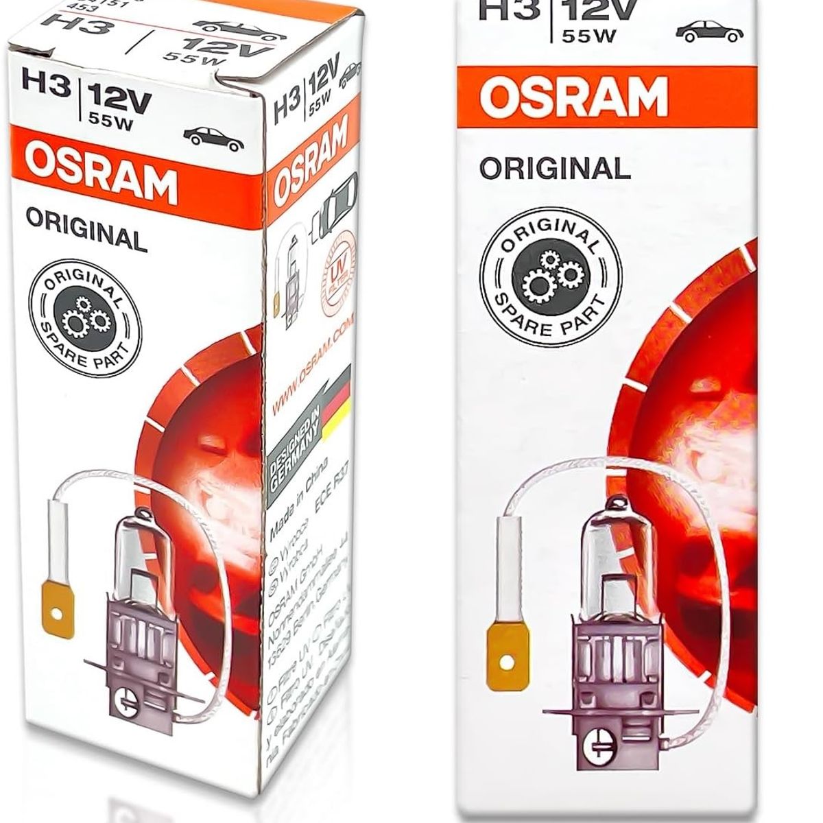 OSRAM - Foco H3  2 Unidades  Halógeno 12V 55W PK22s