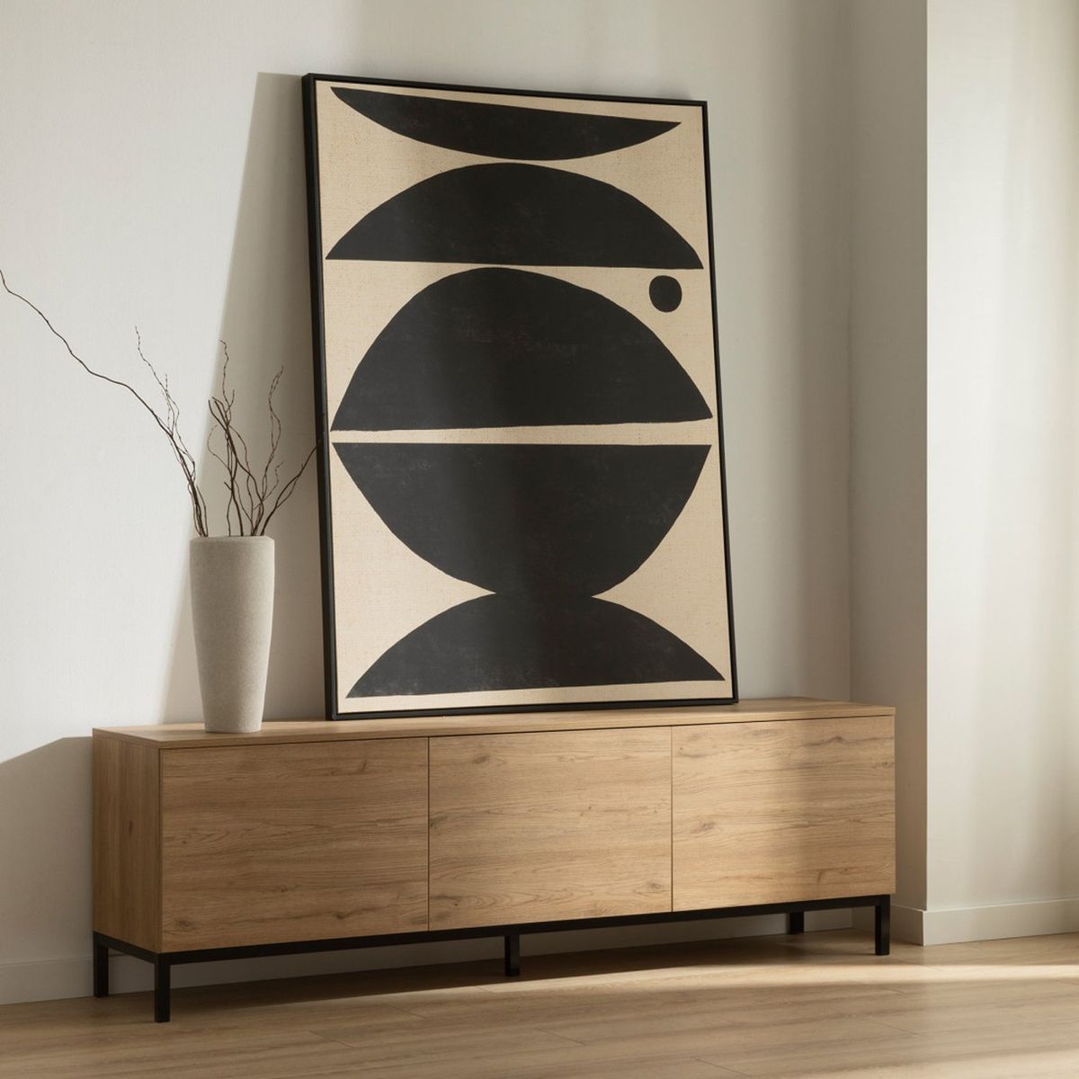 VENTITAS HOME - Mesa de TV Industrial Charlotte 65” Ventitas Home Macadamia