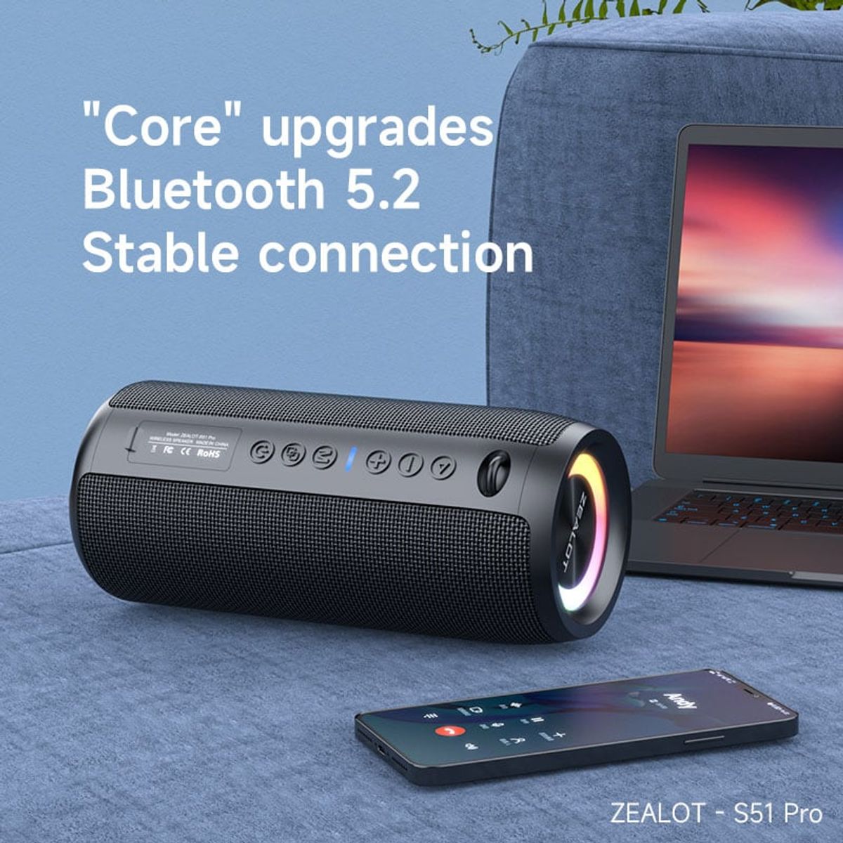 ZEALOT - Zealot S51 Pro Parlante Bluetooth 40W Portatil IP5 5.2 no Tronsmart