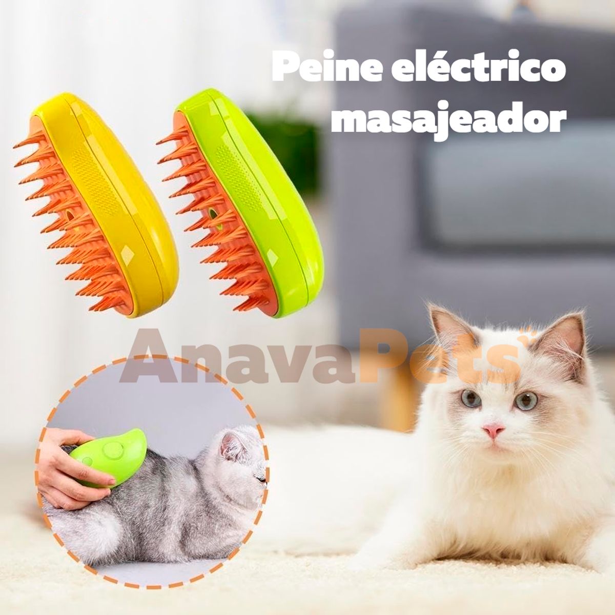 IMPORTADO MC - Cepillo de Vapor para Gatos y Perros Quita Pelos - Verde