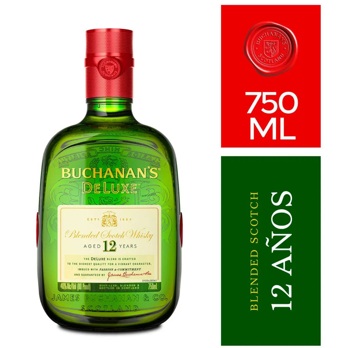 BUCHANANS - Whisky BUCHANANS DeLuxe 12 años Botella 750ml