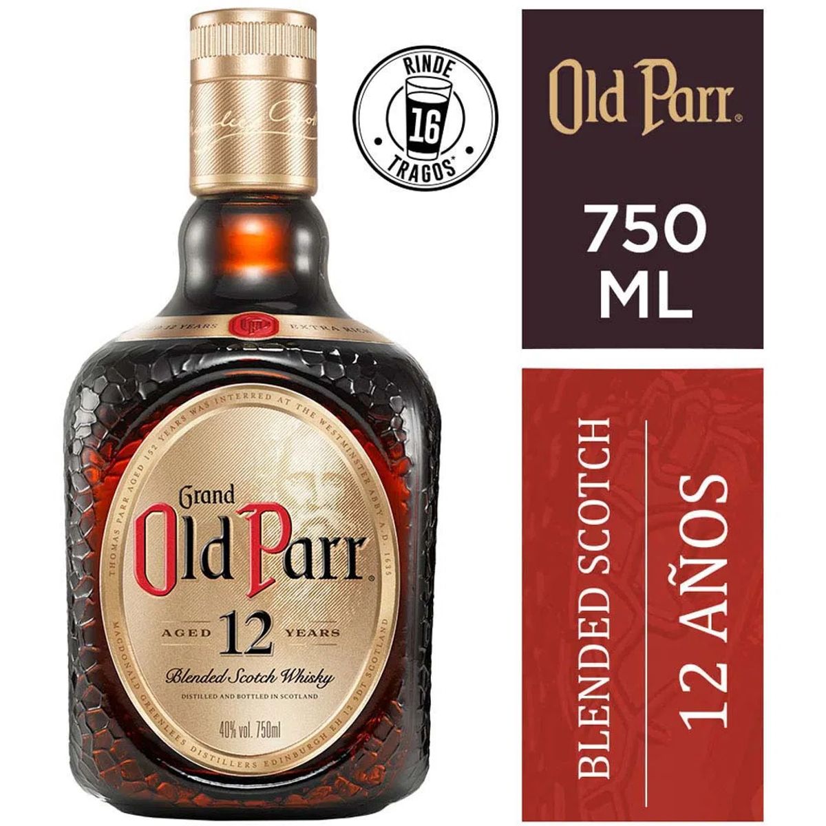 OLD PARR - Whisky Old Parr 12 Años 750ml