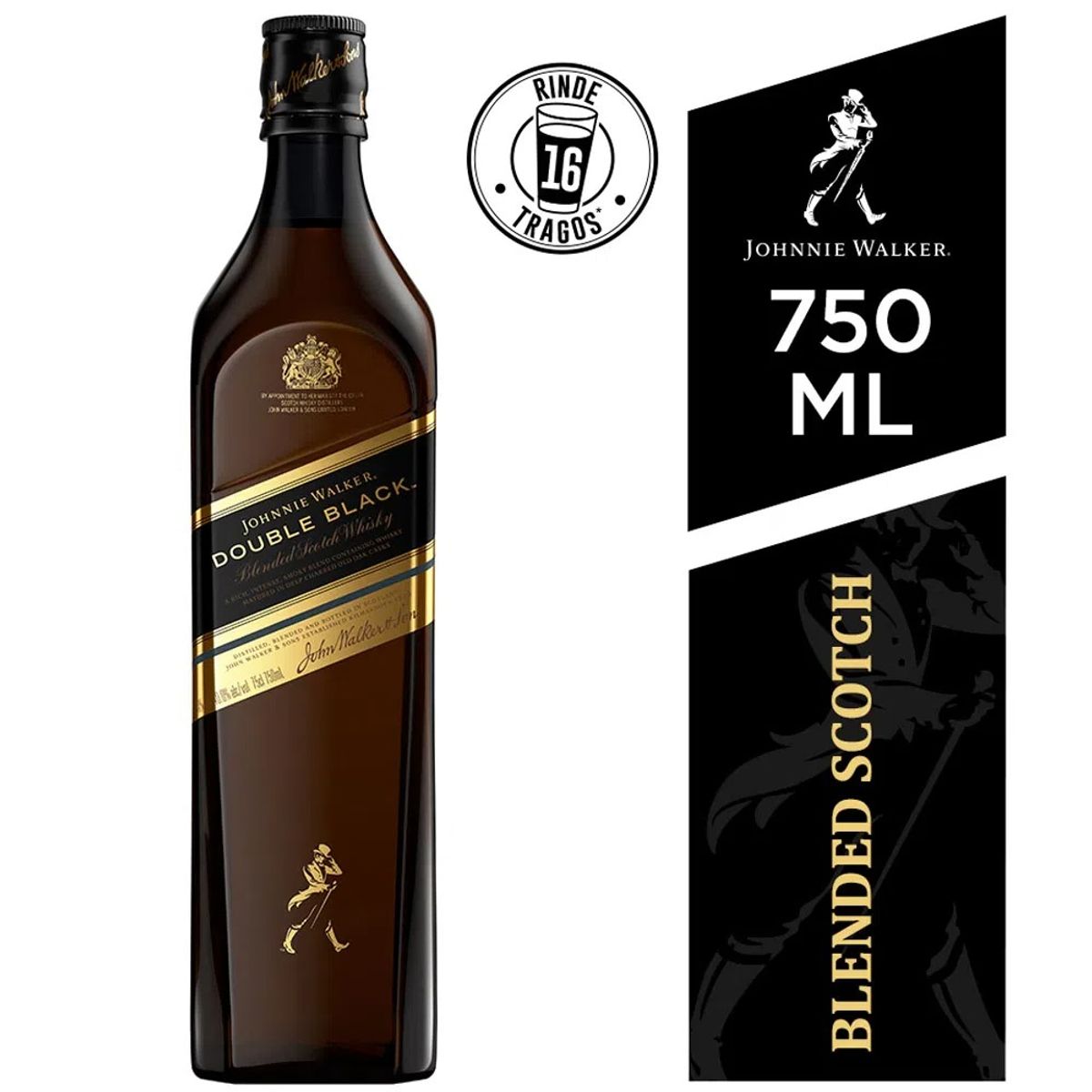 JOHNNIE WALKER - Whisky JOHNNIE WALKER Double Black Label Botella 750ml