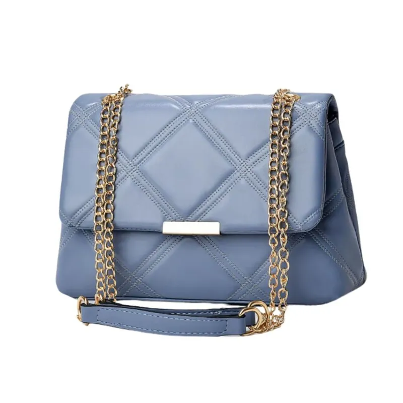 GENERICO - Bolso de cadena para mujer Retro Cuero Relieve Acolchonado Suave