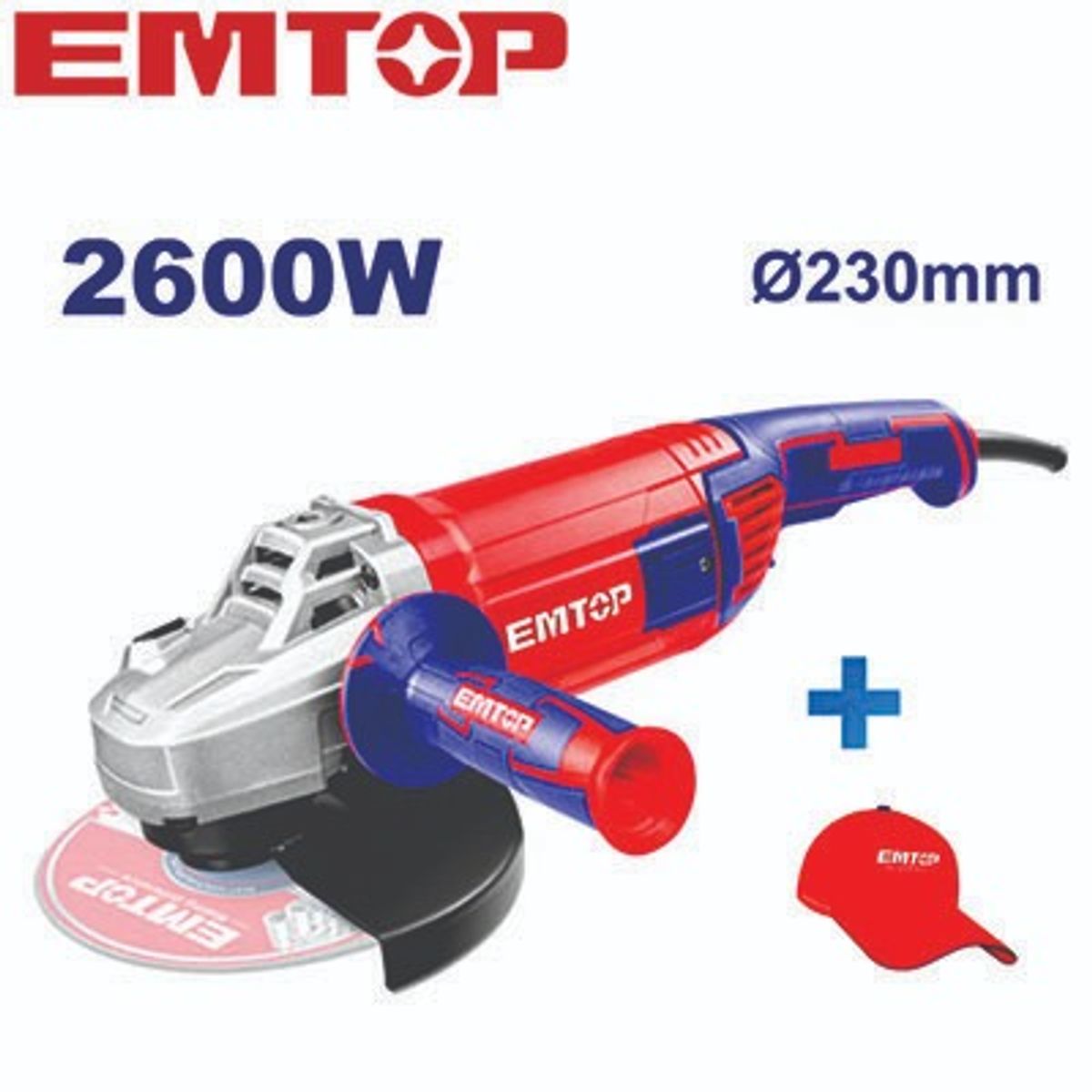 EMTOP - ESMERIL ANGULAR 9 2600W  EAGR26093 + GORRO EMTOP