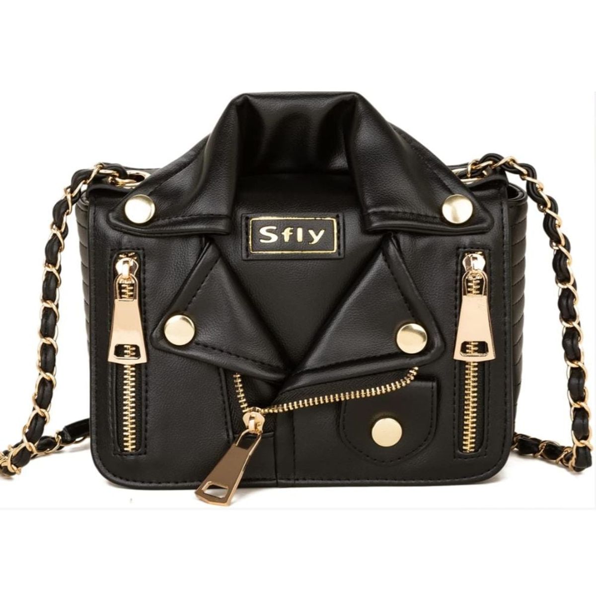 GENERICO - Bolso de Hombro PU Cuero Bolso Estilo Punk Bandolera Remache  Cadena