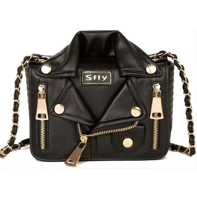 GENERICO - Bolso de Hombro PU Cuero Bolso Estilo Punk Bandolera Remache  Cadena