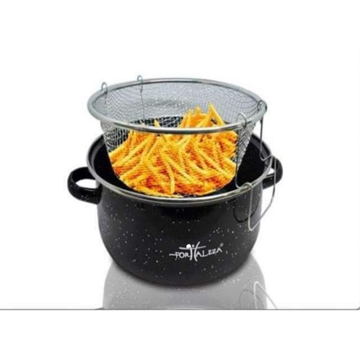 GENERICO - Olla y Freidora con Canastilla 2en1 acero inox