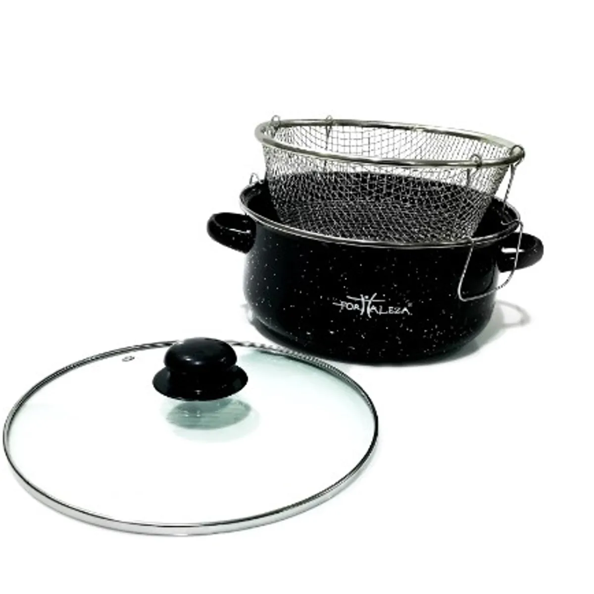 GENERICO - Olla y Freidora con Canastilla 2en1 acero inox