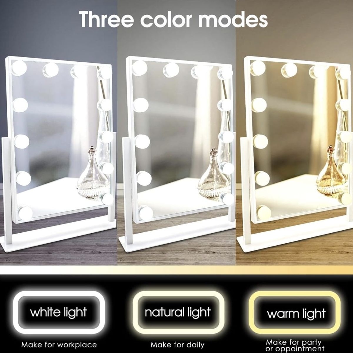 GENERICO - Espejo de Tocador con Luces LED Para Escritorio iluminado Táctiles