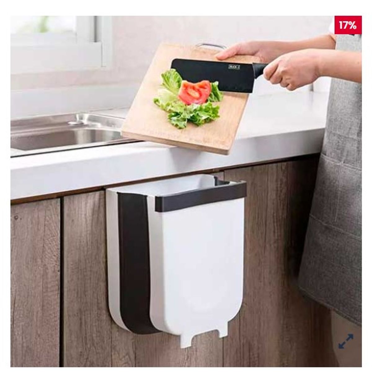 GENERICO - Organizador de cocina tacho de basura plegable