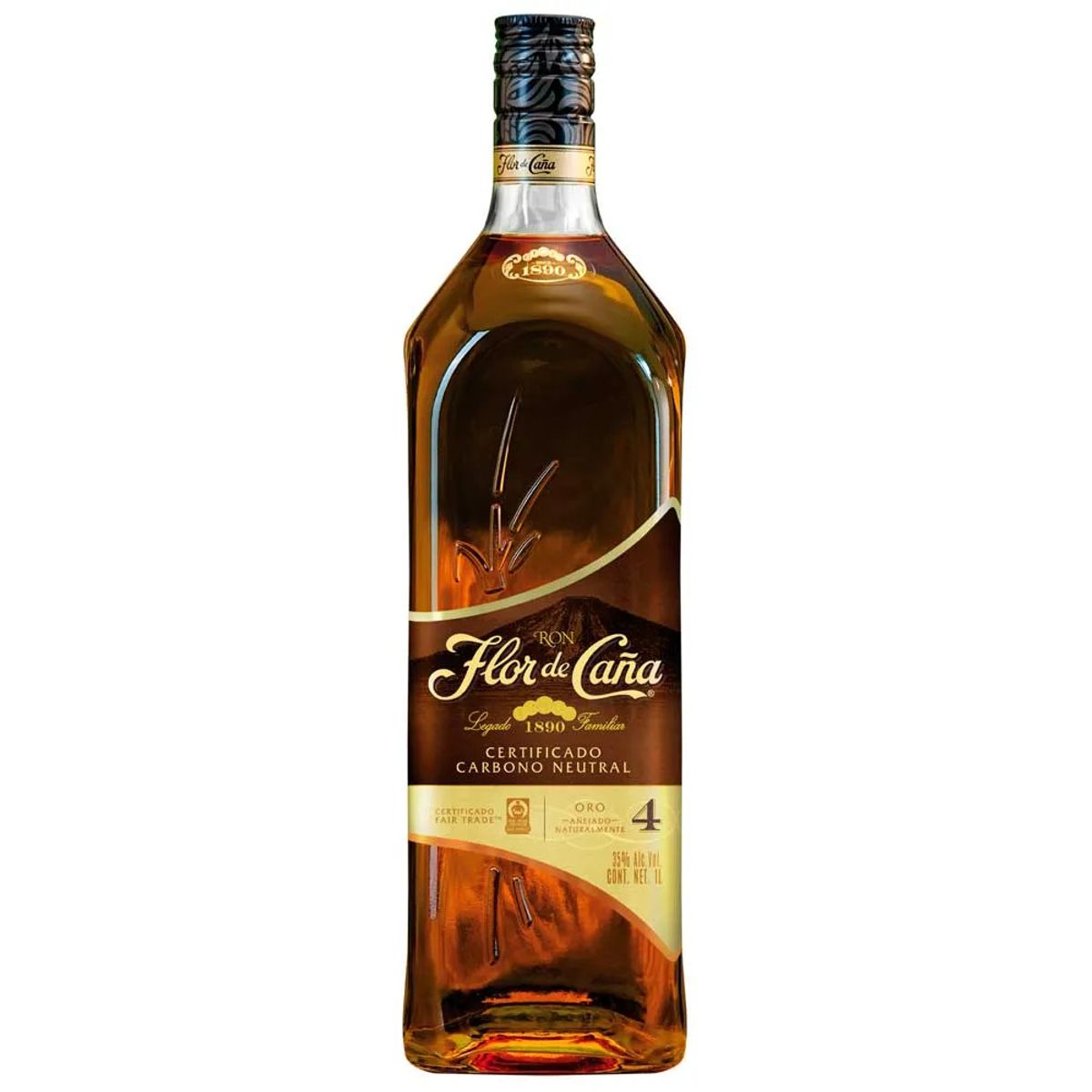 FLOR DE CAÑA - Ron Flor de Caña 4 años 1 LT