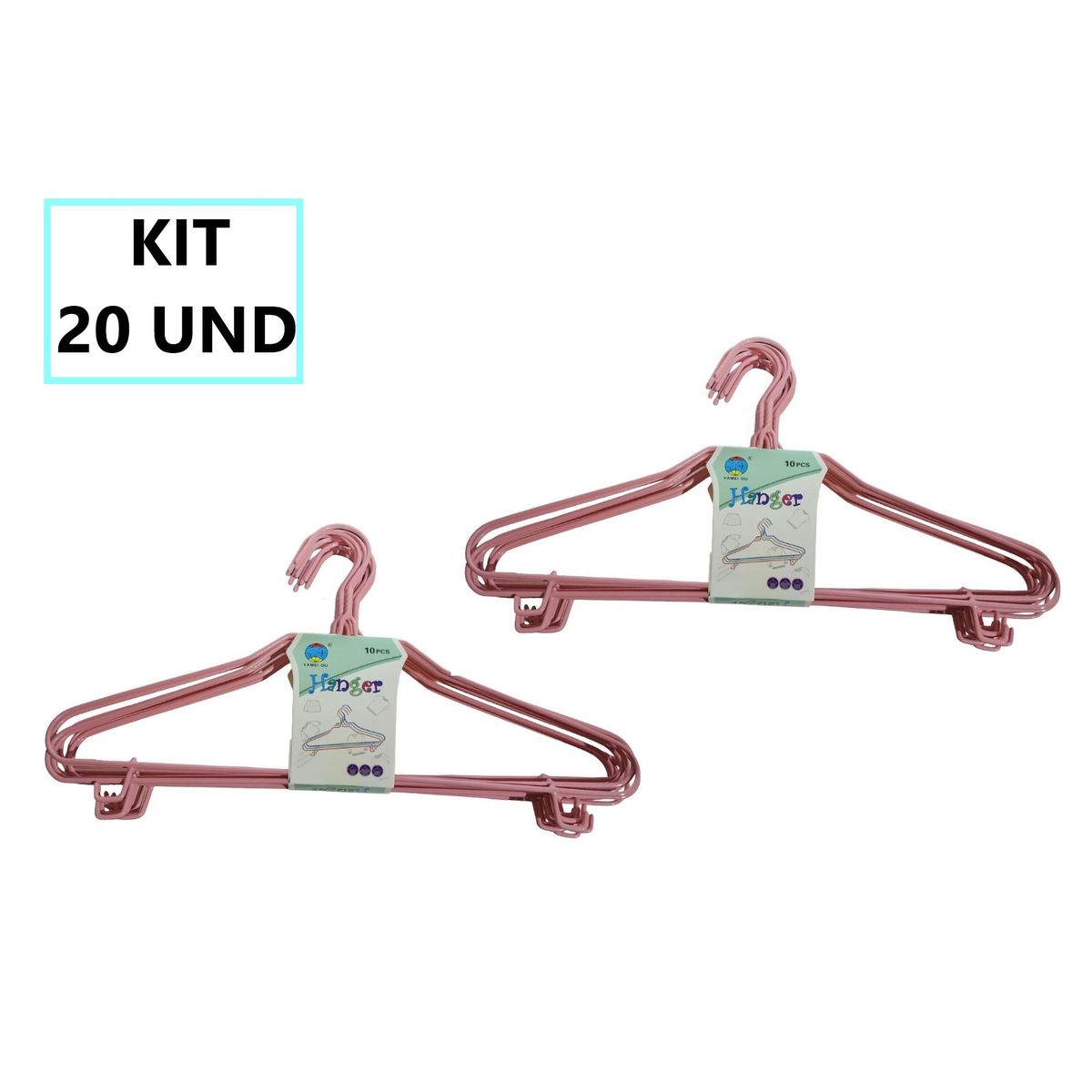 GENERICO - 20 Ganchos Colgadores Para Ropa - Rosado