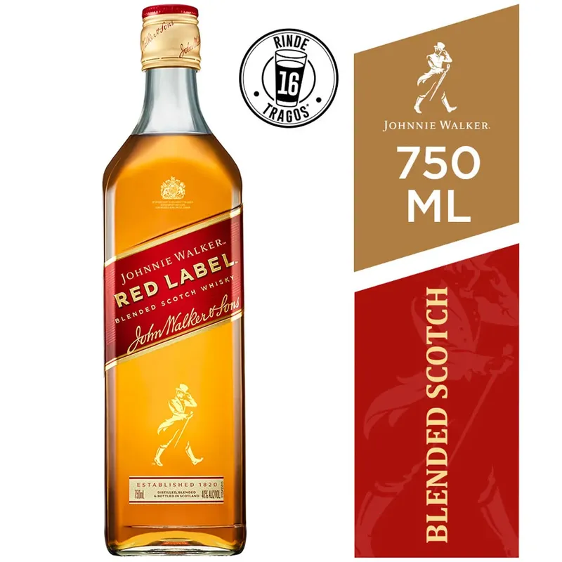 JOHNNIE WALKER - Whisky Red Label Botella 750ML