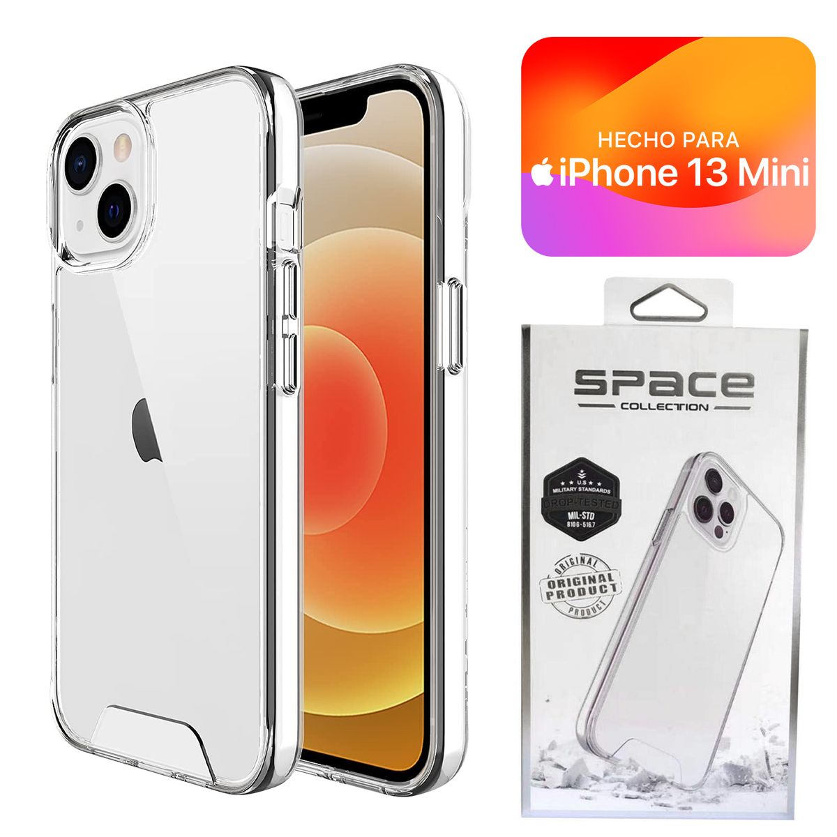IMPORTADO MC - Space Case Transparente iPhone 13 Mini Funda Para celular