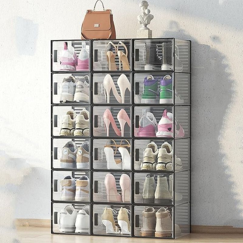 IMPORTADO MC - Organizador de Zapatos De 6 niveles Marron Transparente