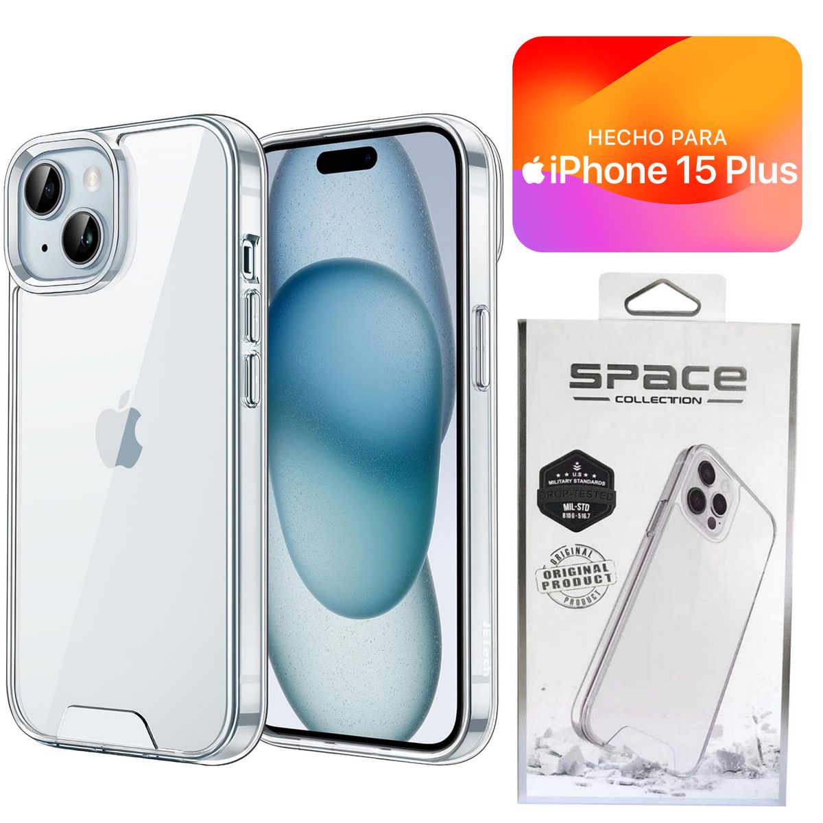GENERICO - Space Case Transparente iPhone 15 Plus Funda Para celular