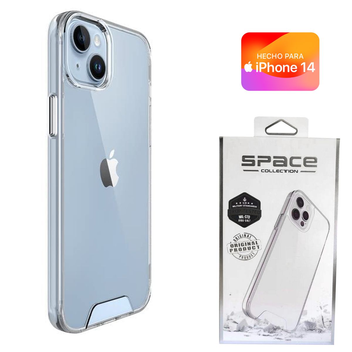 GENERICO - Space Case Transparente iPhone 14 Funda Para celular