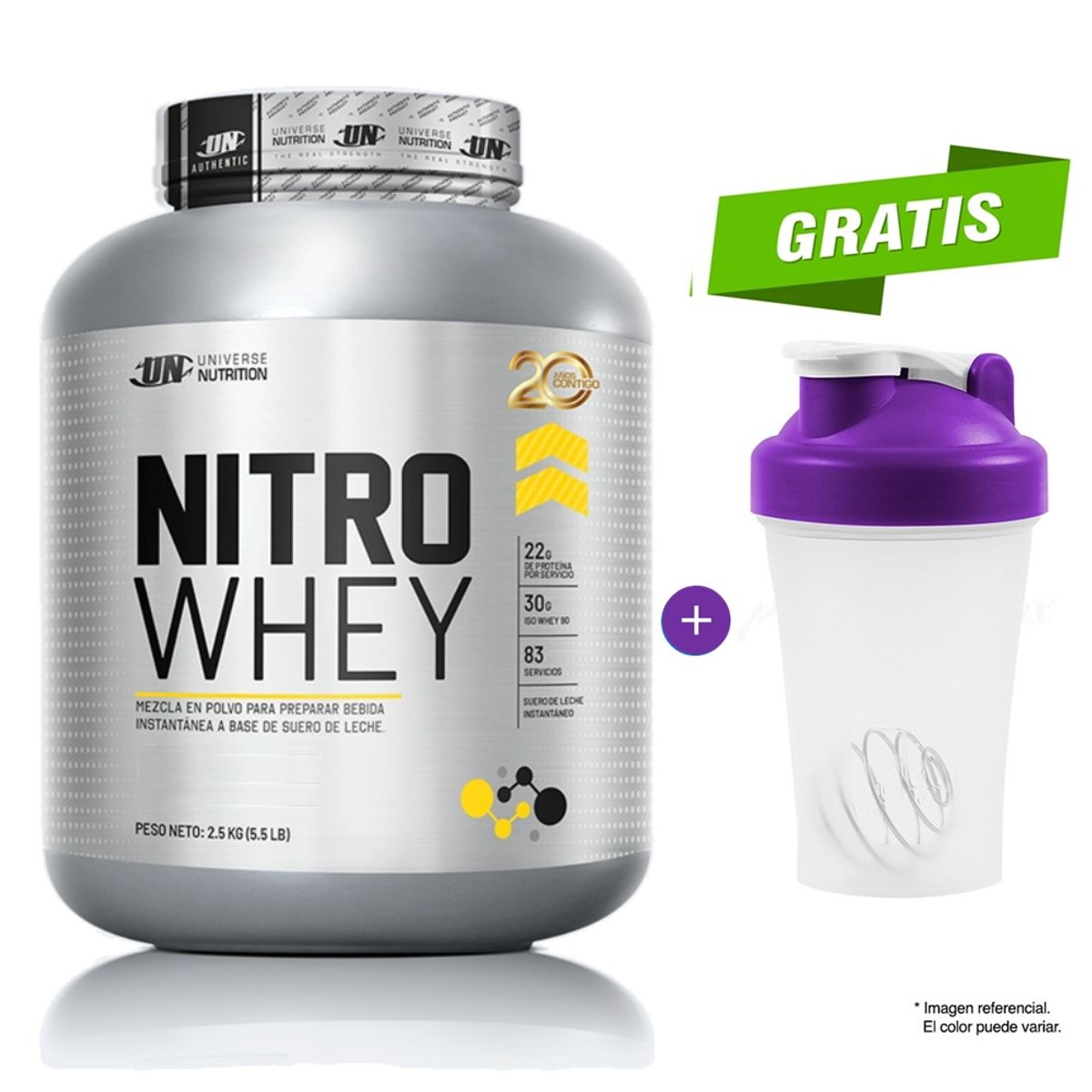UNIVERSE NUTRITION - NITRO WHEY 2.5 KG SUERO DE LECHE VAINILLA + TOMATODO