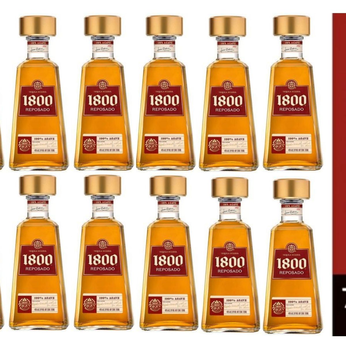 1800 - Tequila 1800 Reposado Botella 750ml - 12 UND