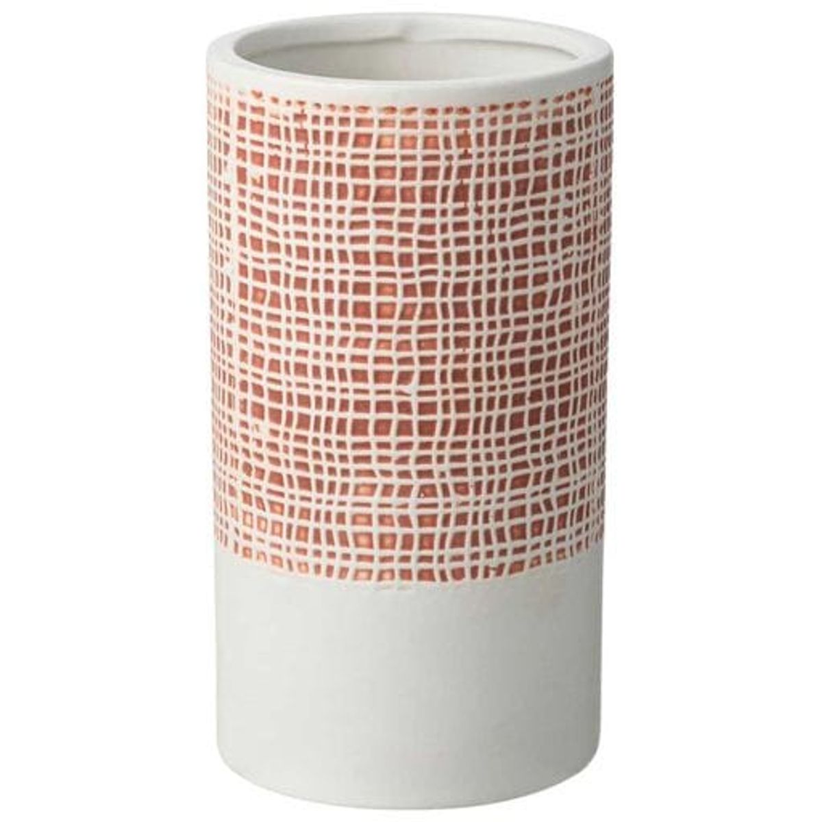 GENERICO - Jarrón Deco minimalista relieve - salmón blanco