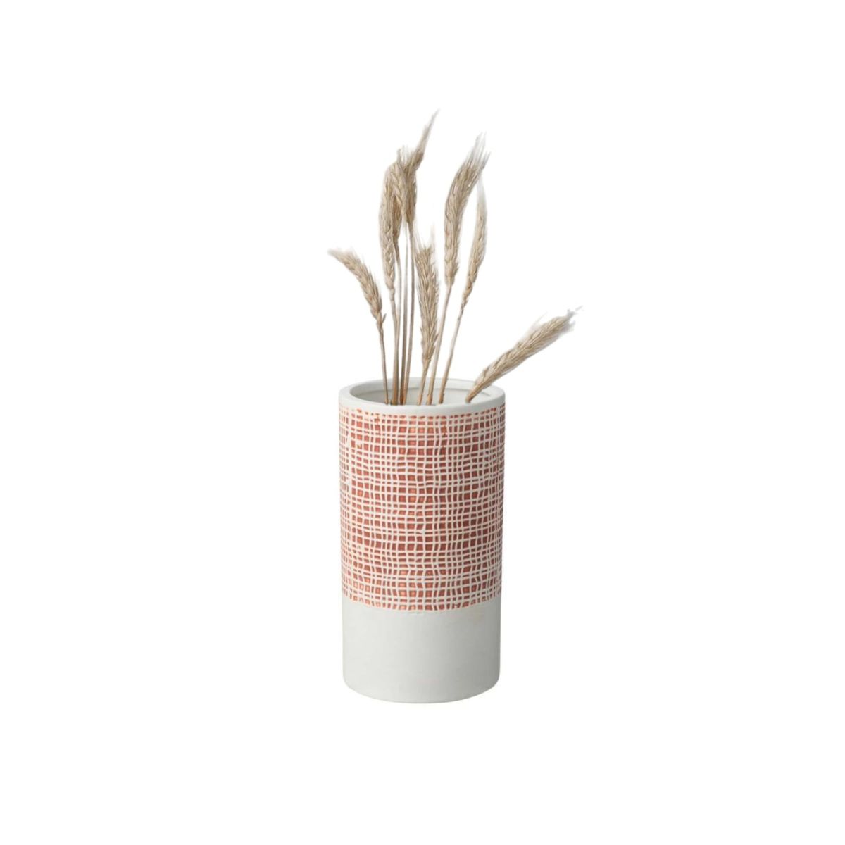 GENERICO - Jarrón Deco minimalista relieve - salmón blanco