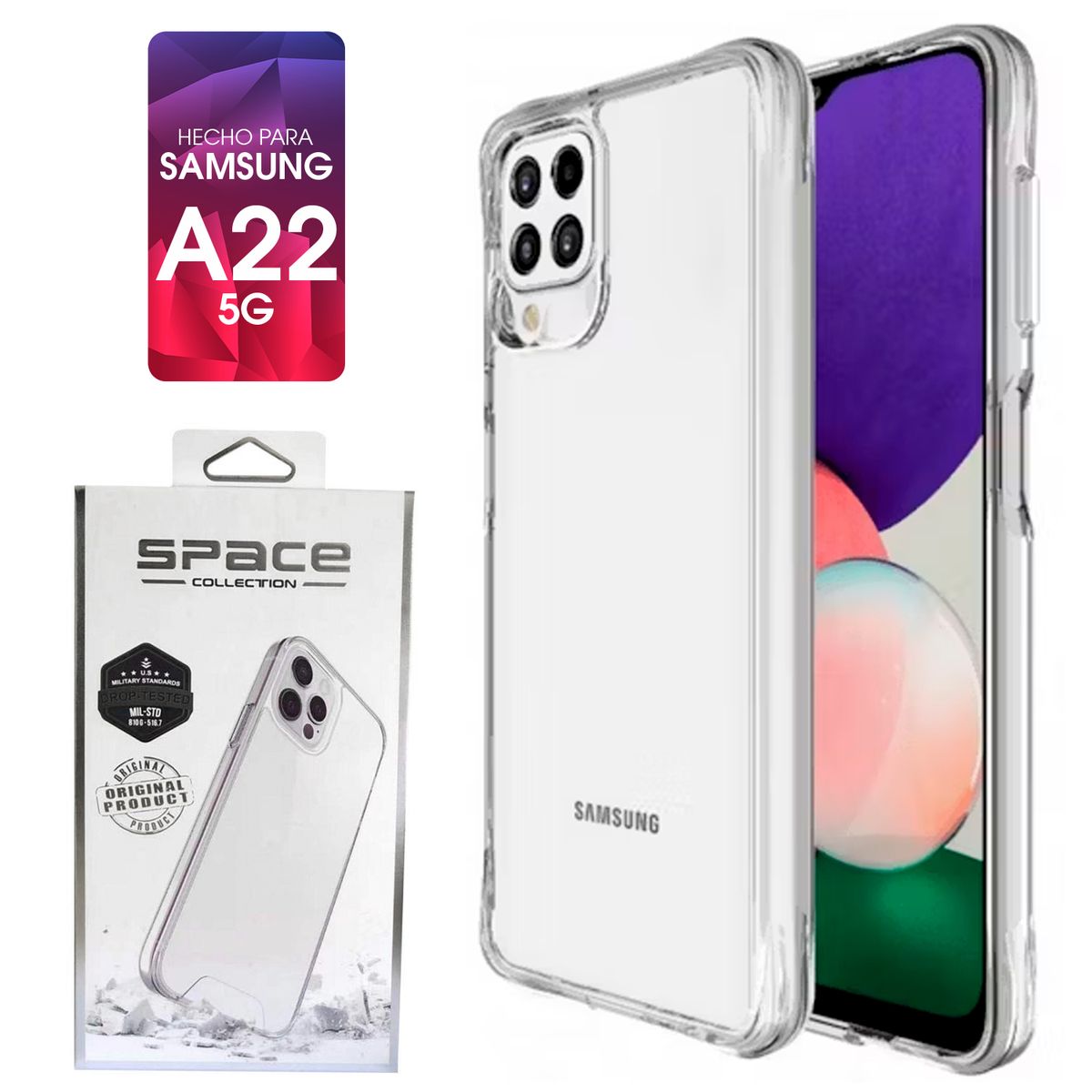 GENERICO - Space Case Transparente Samsung A22 5G Funda Para celular