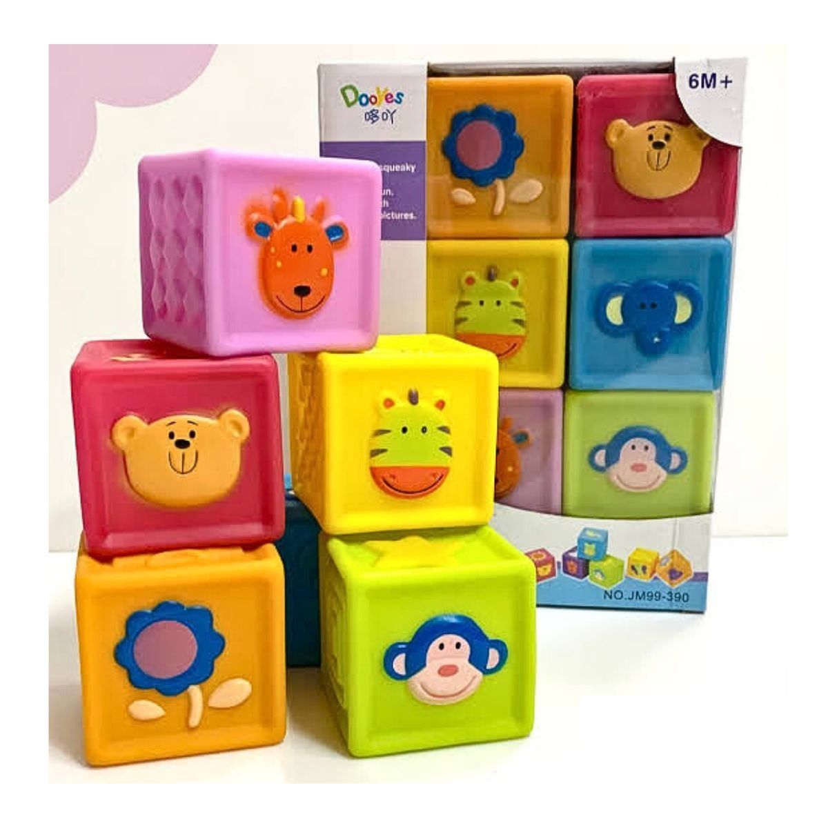 GENERICO - JUGUETE BLOQUES DE GOMA PARA BEBES DIDACTICO CUBOS DE BAÑO